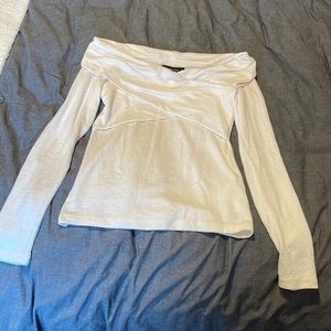 White Off the Shoulder Sweater Abercrombie and Fitch
